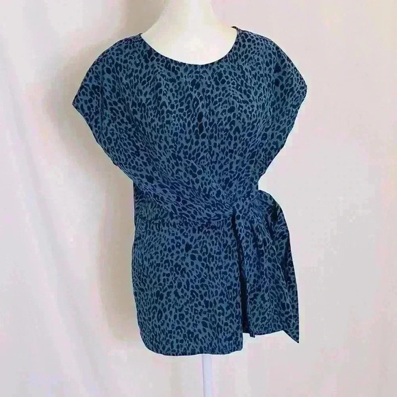 Como Vintage Tops - Como Vintage Leopard Blouse with side tie